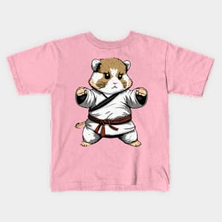 Karate Belt Colors Hamster Japanese Martial Art Defense Kids T-Shirt